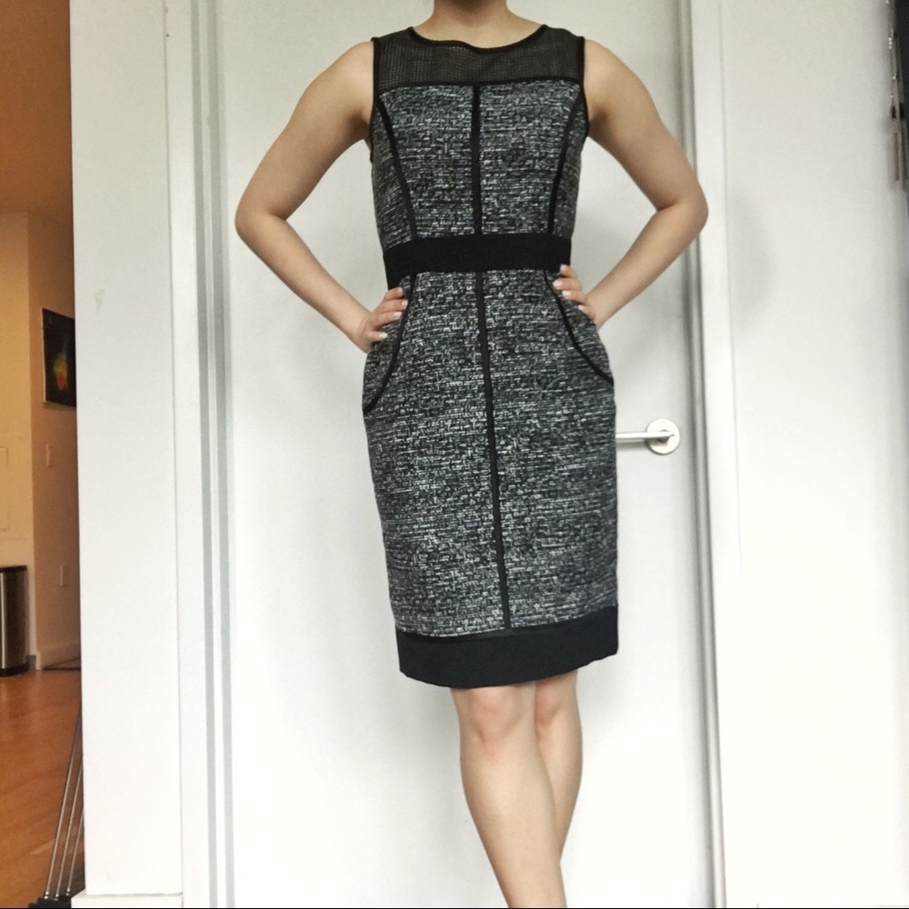 Ann Taylor Perforated Shoulder Sheath Dress